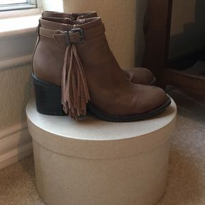 Brown Faux Leather Booties